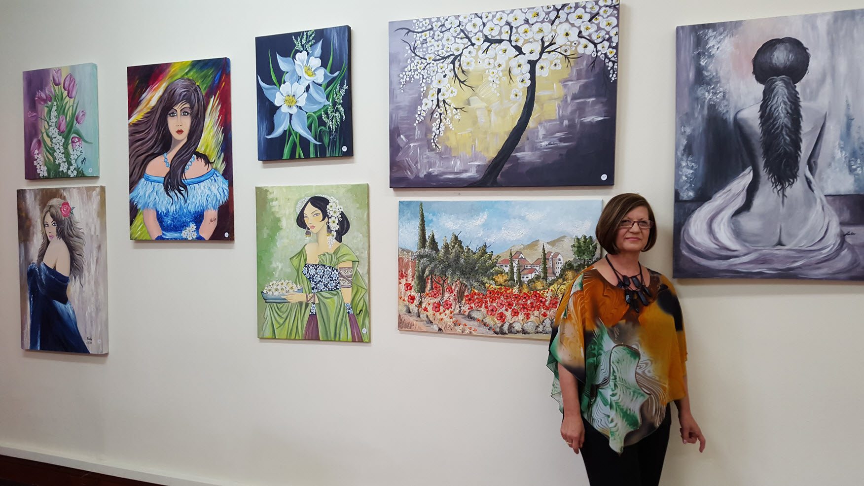 Artist Mary Kalaitzis among her wonderful creations